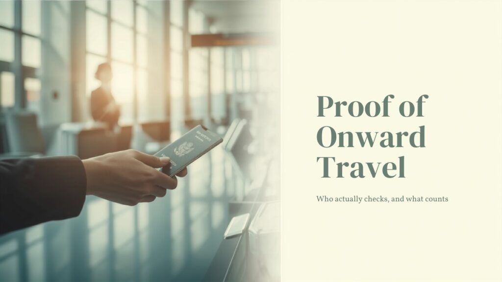 A passport and a phone showing a booking being handed across an airline check-in desk